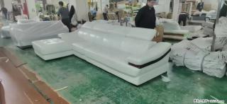 【大厂仿真皮沙发】实木框架，高回弹海绵45密度。全新包装，质量非常好，3.6米右贵妃 - 齐齐哈尔28生活网 qqhr.28life.com